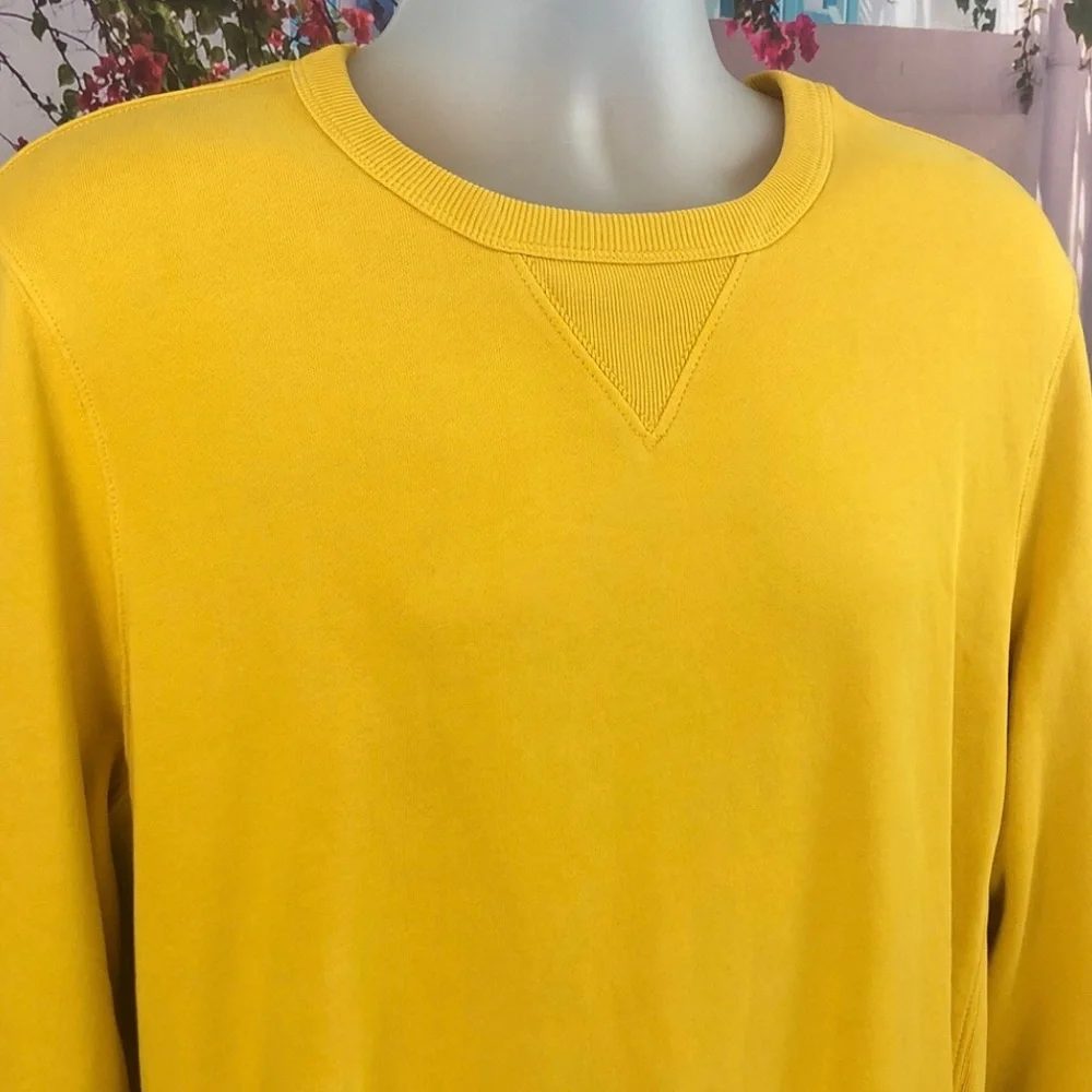 NWT J. Crew Garment Dyed Golden Yellow French Terry Crewneck Sweatshirt